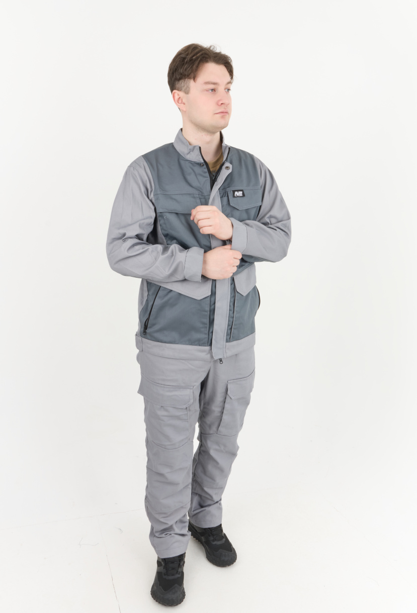 Антарес Костюм ИТР с полукомбинезоном NEW ENERGY (смесовая, серый/т.серый)